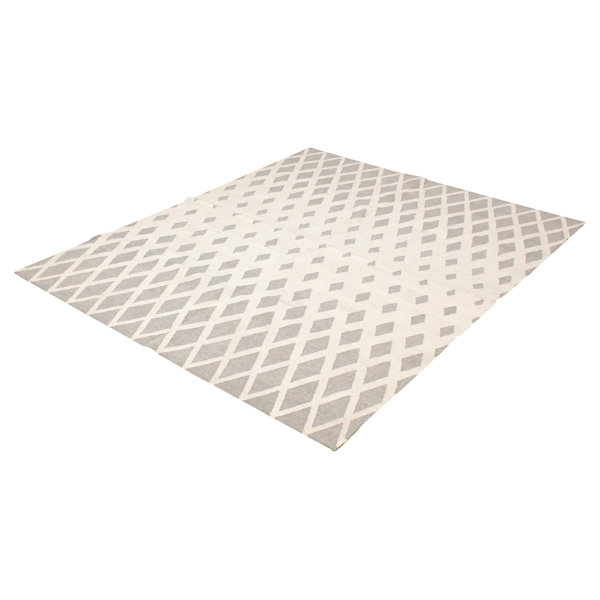 Union Rustic Rollins Handmade Flatweave Wool Cream/Gray Rug Wayfair